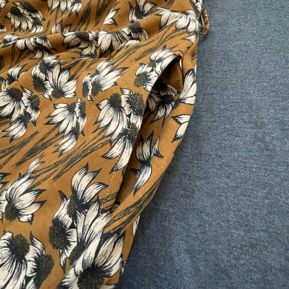 Effie's Heart Colette Susan Dress Sz Small Mustard Floral Tie Waist NWT - Picture 11 of 16